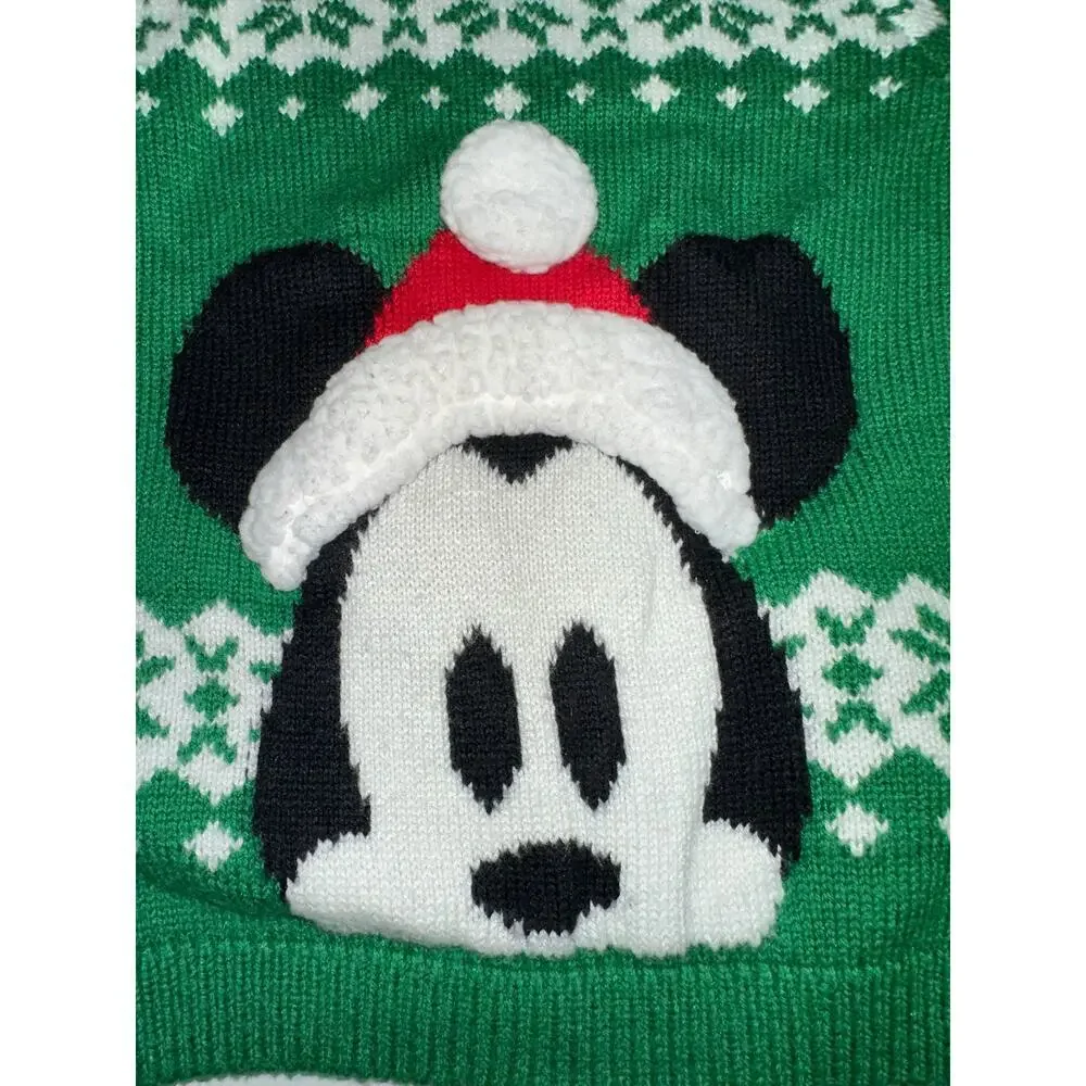 Disney Baby Christmas Sweater Unisex 9-12 M Green Mickey Mouse - Picture 6 of 7